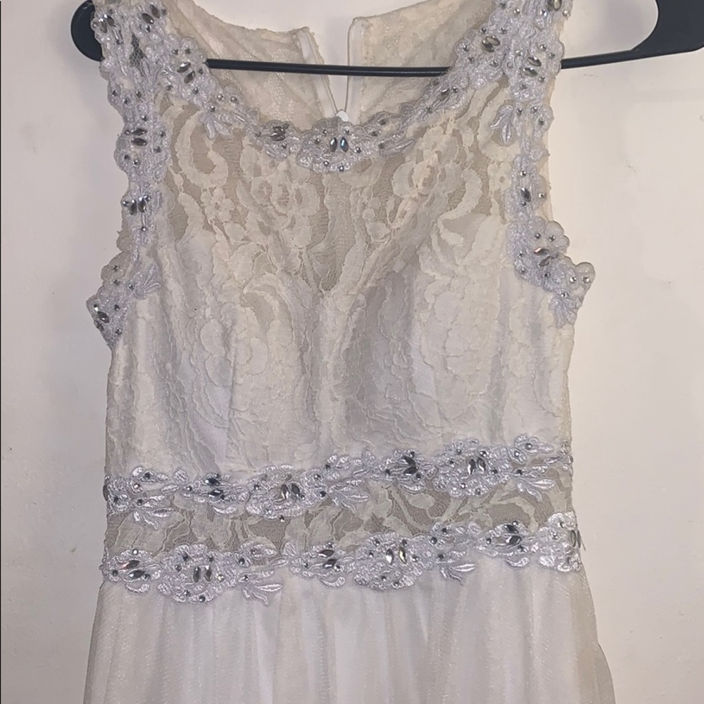 White homecoming dress with gems